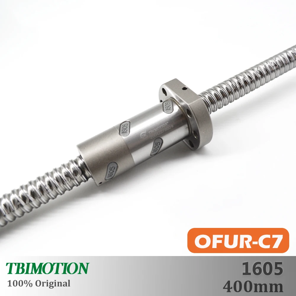 TBI Motion Double Nut C7 Ball Screw 400mm DFU1605 OFU1605 Ballnut CNC Anti Backlash High Precision R16 Lead 5mm CNC Parts Grind