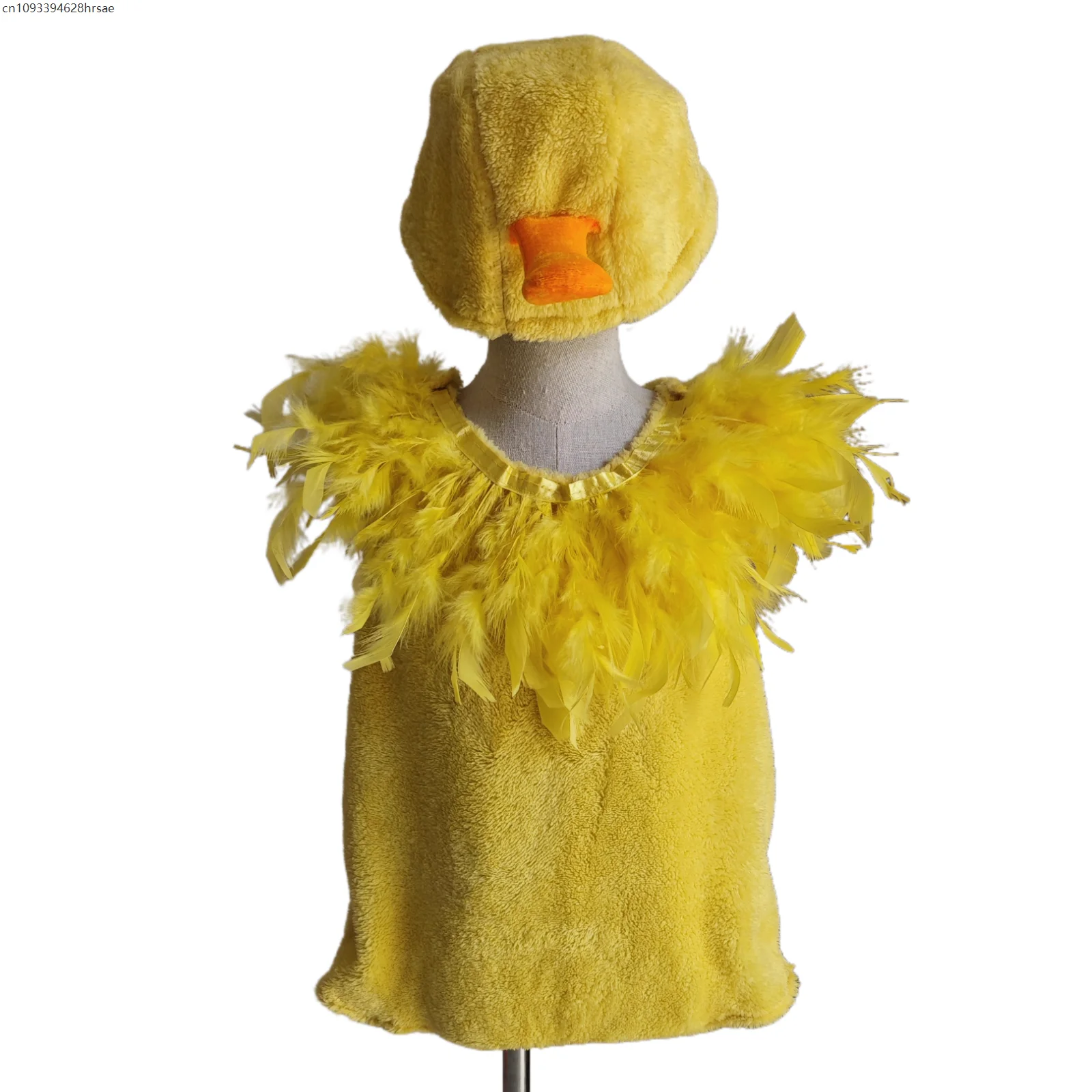 สีขาวสีเหลือง Goose Dance เครื่องแต่งกายเด็กเป็ดคอสเพลย์ชุดโรงเรียนเด็กวันสัตว์คอสเพลย์ฮาโลวีน