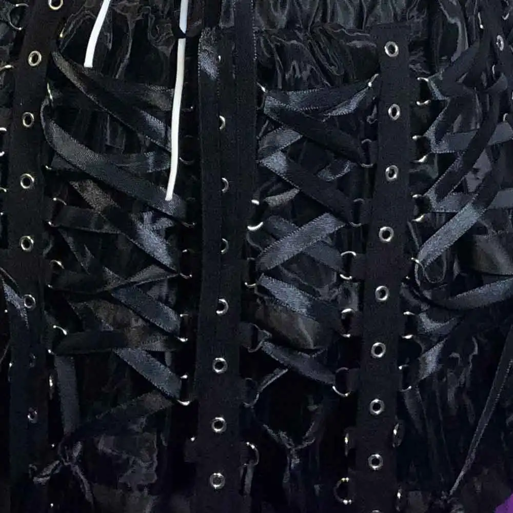 Kawaii Punk Rock DIY jaren '90 Goth E-Girls Gothic Rokken Lace-up Grunge Harajuku Emo Tiener Handgemaakte Eco Club Wear Y2K TOPS