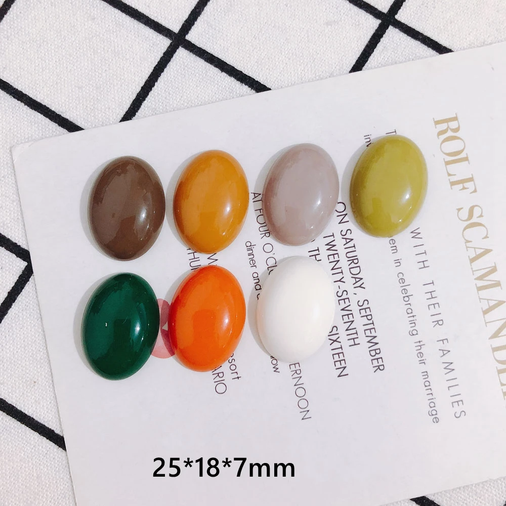 DIY new solid color resin/acrylic oval patch earrings simple wild earrings accessories material 10pcs