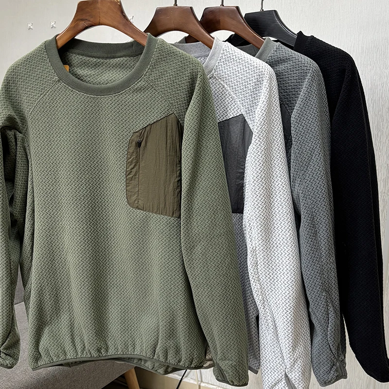 

Outdoor Men's Long Sve round Ne Sweatirt Texture Fce Warm Moisture ng Casual Sle Polyester Fiber 2025 Autumn...