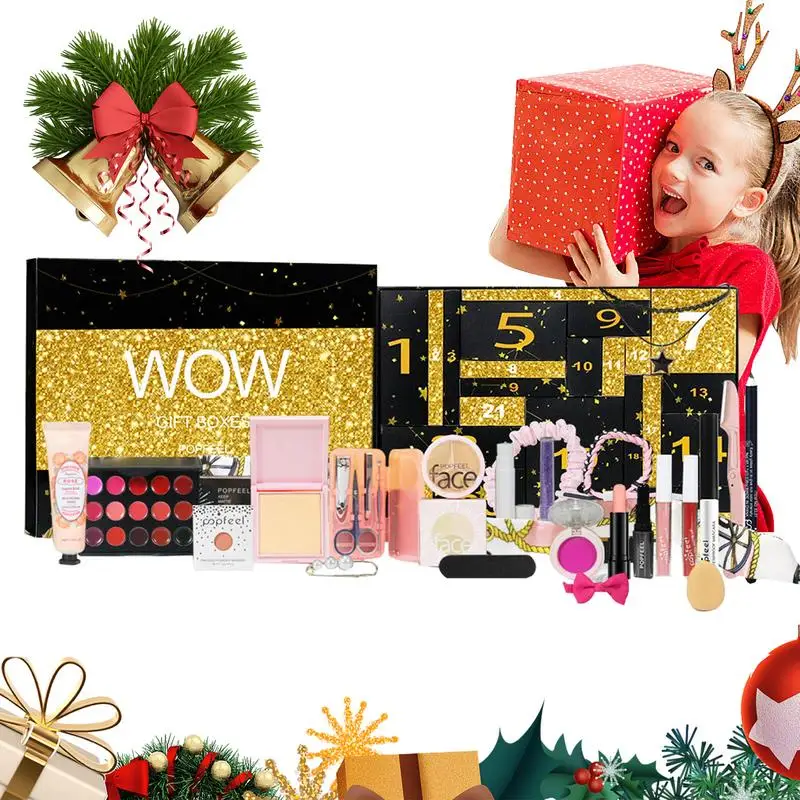 2024 Christmas Beauty Advent Calendar Gift Box Holiday Makeup Set 24 Days Countdown To Christmas Face Care Make Up Kit