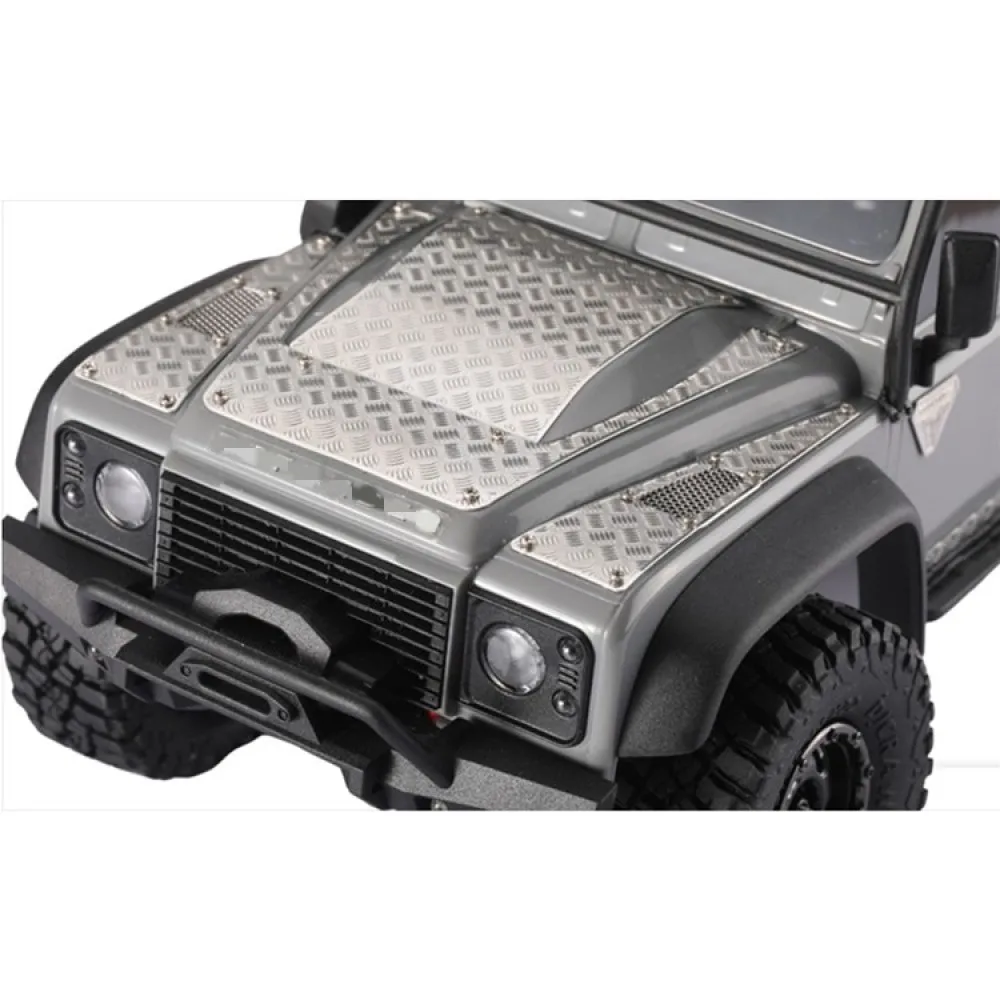 Hood Metal Anti-skid Plate Decorative Sheet Black Silver for 1/16 TRX-4M Defender RC Car Accessories Anti-skid Plate Hood