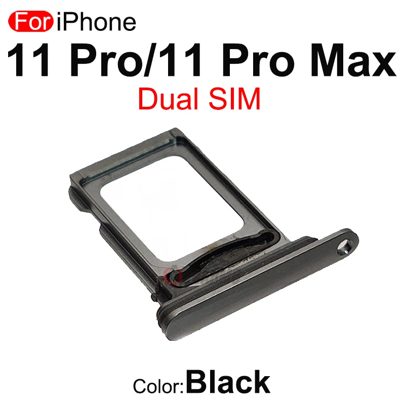 1Pcs/Lot For Apple iPhone 11 Pro / 11Pro Max 11PM SIM Card Tray Drawer Holder Single Dual Slot Replacement Parts