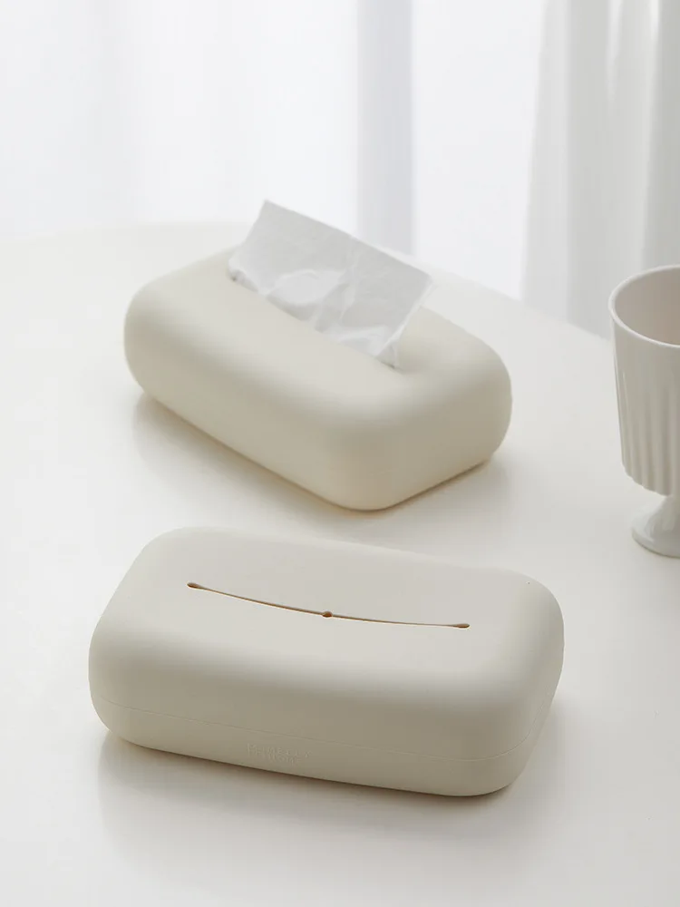Licht Luxus Tissue Box Weiche Wasserdichte Tissue Box Abdeckung Silikon Wiederverwendbare Feuchttücher Box Halter Bad Küche Papier Halter