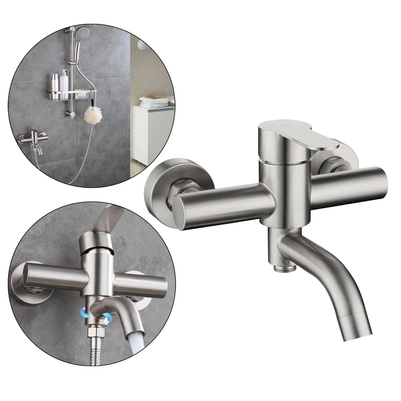 Shower Mixer Faucet Install Range 13-17cm Surface Brushed Bathroom System