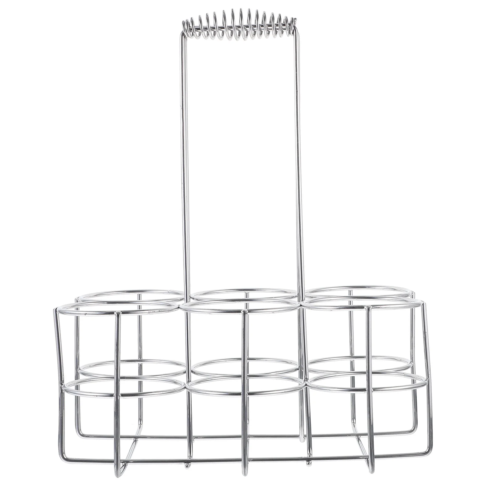 

Premium 6 Slots Beer Can Rack and Bottle Holder Metal Organizer for Restaurant KTV Bar Sturdy Construction Silver Color