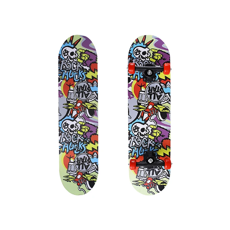 цена 2024 Double Sided Sticker Skateboard Skate Board Adults Teens Kids Long Board Skateboard New Selling
