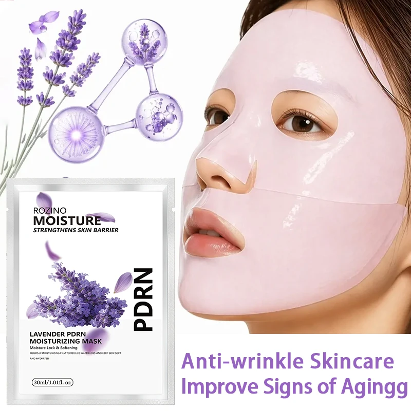 Lavender Facial Mask, Pack of 10, Contains Ceramide, Niacinamide, and Glycerin Essence, Deeply Hydrating and Moisturizing Facial Care, Suitable for Both Men and Women, Suitable for All Skin Types, Can Be Used as a Back-To-School Gift, Souvenir, or Wedding Party Favor