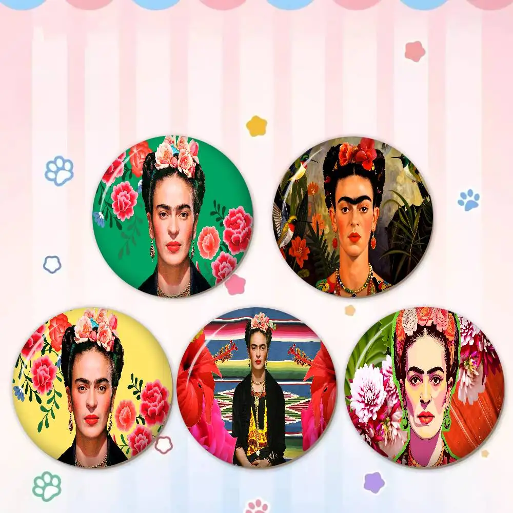 F-Frida K-Kahloes Tinplate Pin Button Custom Anime Role Old-school Brooch Cartoon Collar Badge Jewelry Gift Fans