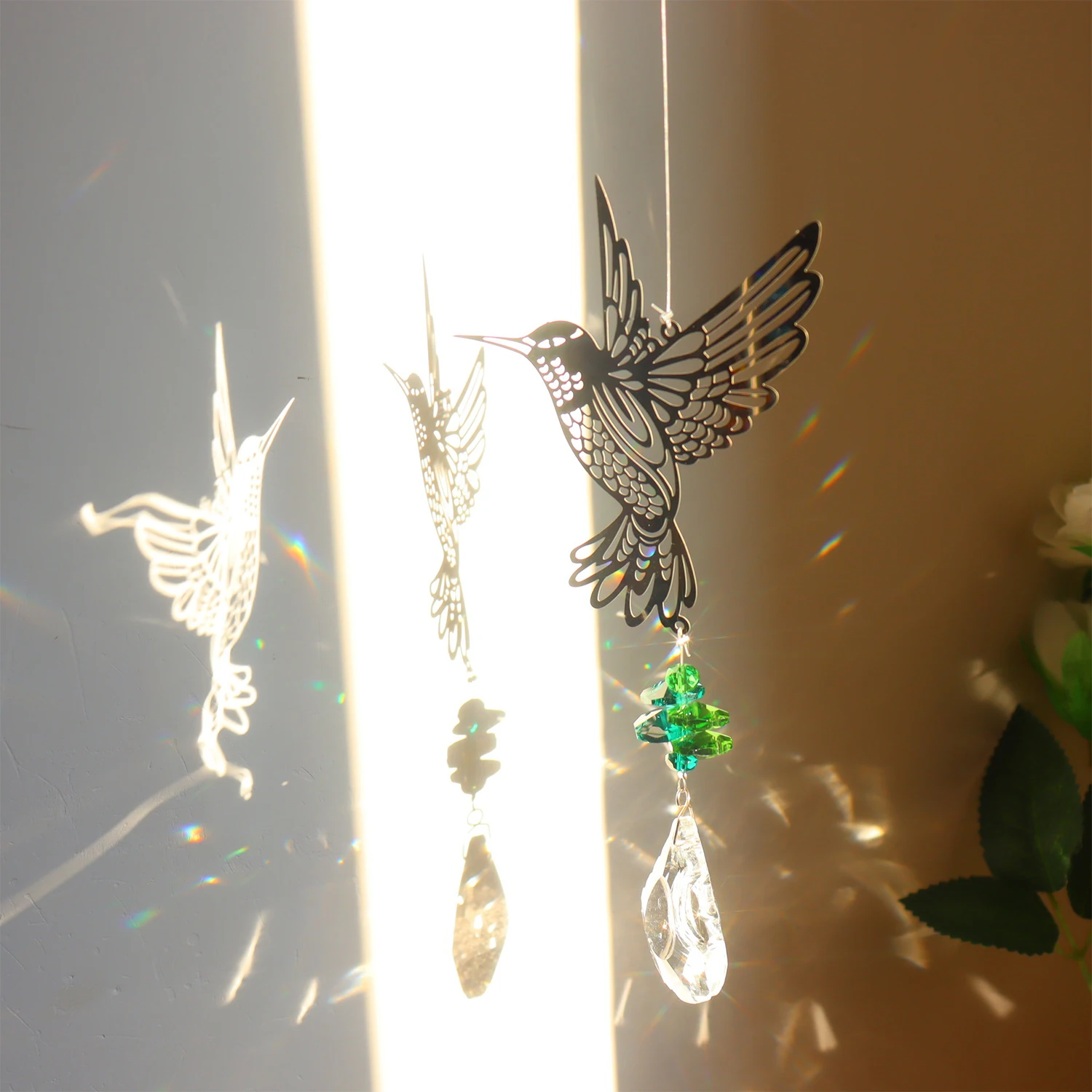 Crystal Suncatchers wind chimes Prisms Hanging Window Sun Catcher Garden Decor Indoor Rainbow Maker Ornament Prism Suncatchers