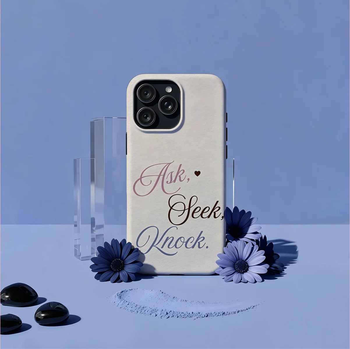 Ask Seek Knock Lettering For Phone Case for iPhone 18 Pro 17 16 15 14 13 12 11 Pro Max plus - Single Double-layer Tough Case