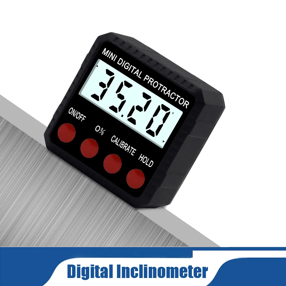 

Precision Digital Inclinometer Magnetic Base Digital Protractor Angle Finder Bevel Box Goniometers 4*90 Degree Protractors