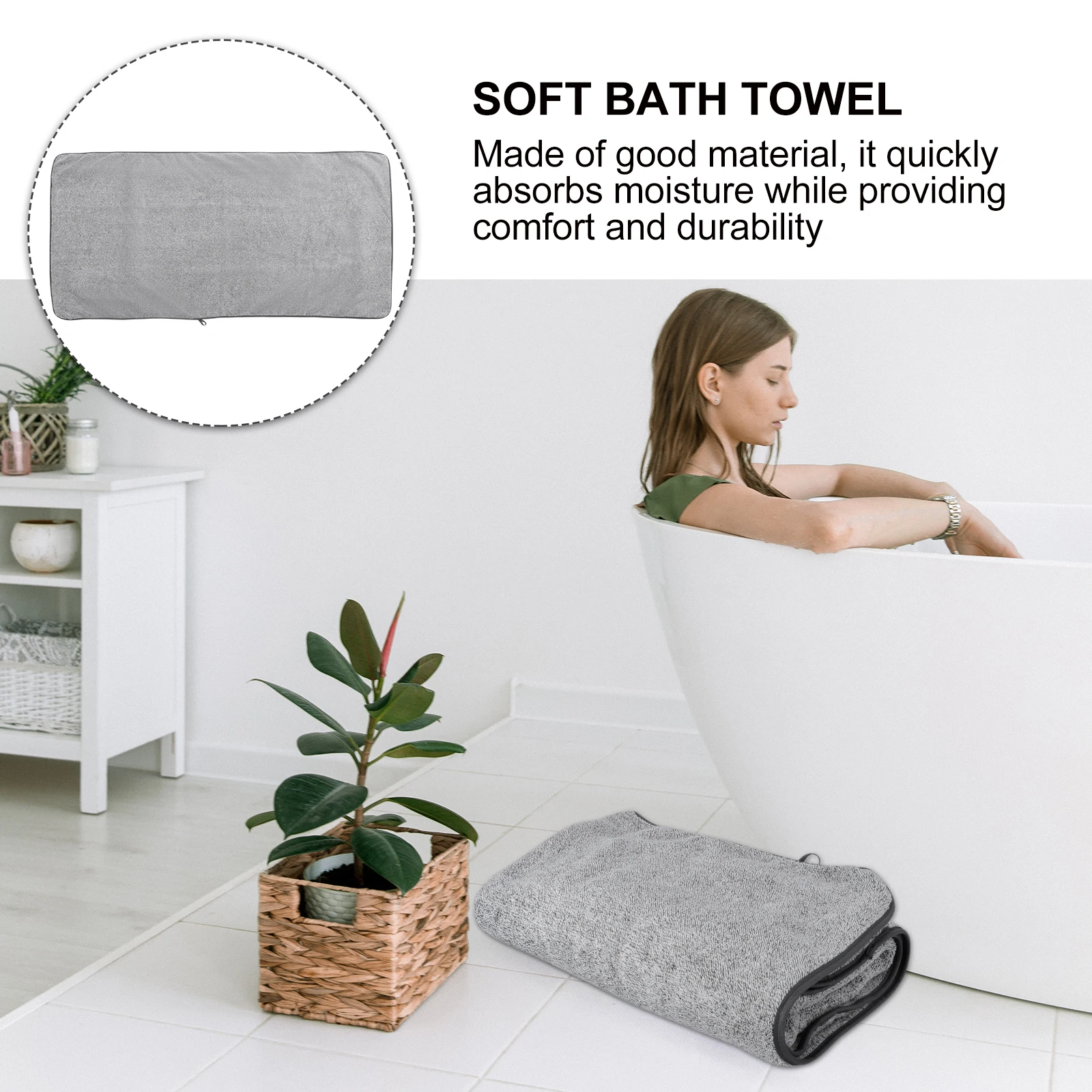 

Coral Fleece Bamboo Fiber Bath Thickened High Density Water Absorption Towel For Beach Bathroom Hot Spring Seaside Wrap Design