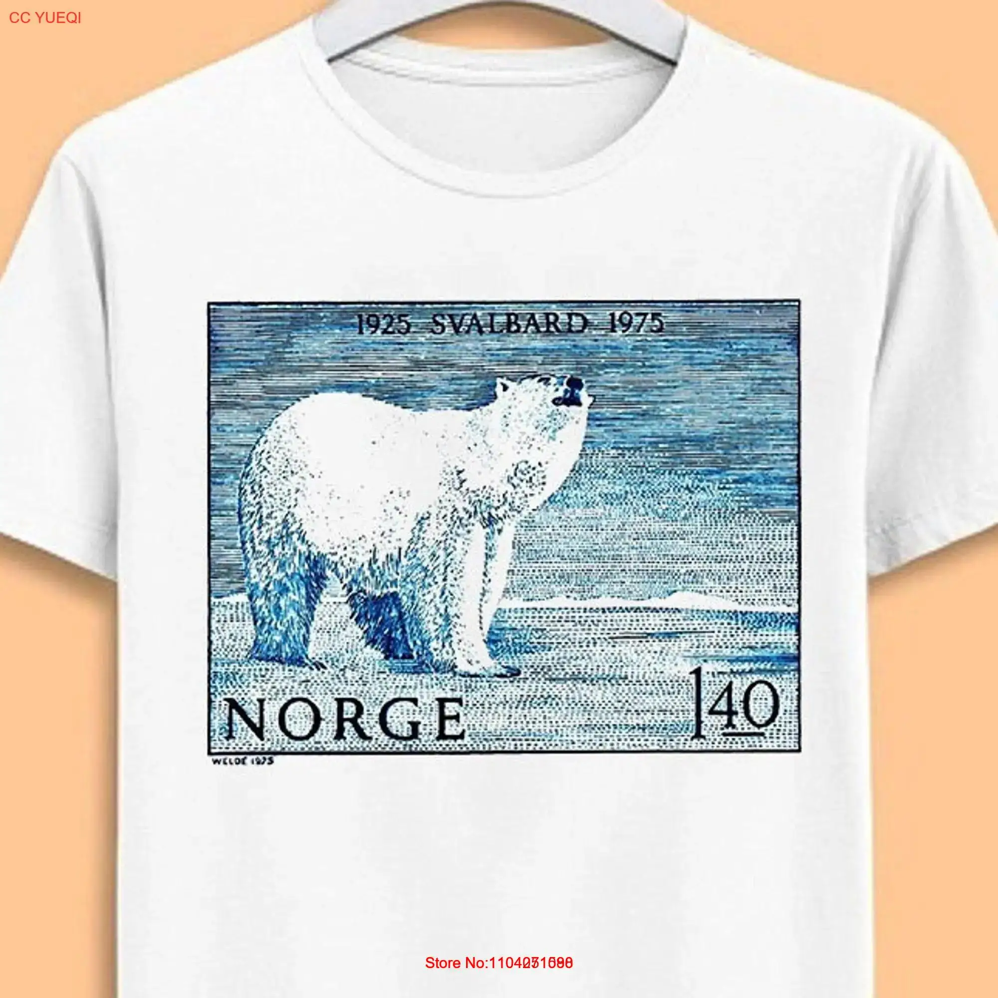 1975 Norway Svalbard Polar Bear Postage Stamp Mail Music Movie Film Meme Funny Style Top T Shirt T1619