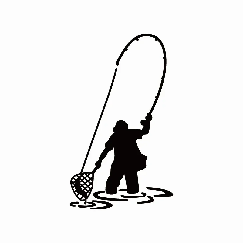 Jpct Car Sticker Creative Fly Fishing Fisherman Trout Funny Car Motorbike Exterior Accessories Waterproof Vinyl Decal 9*16cm