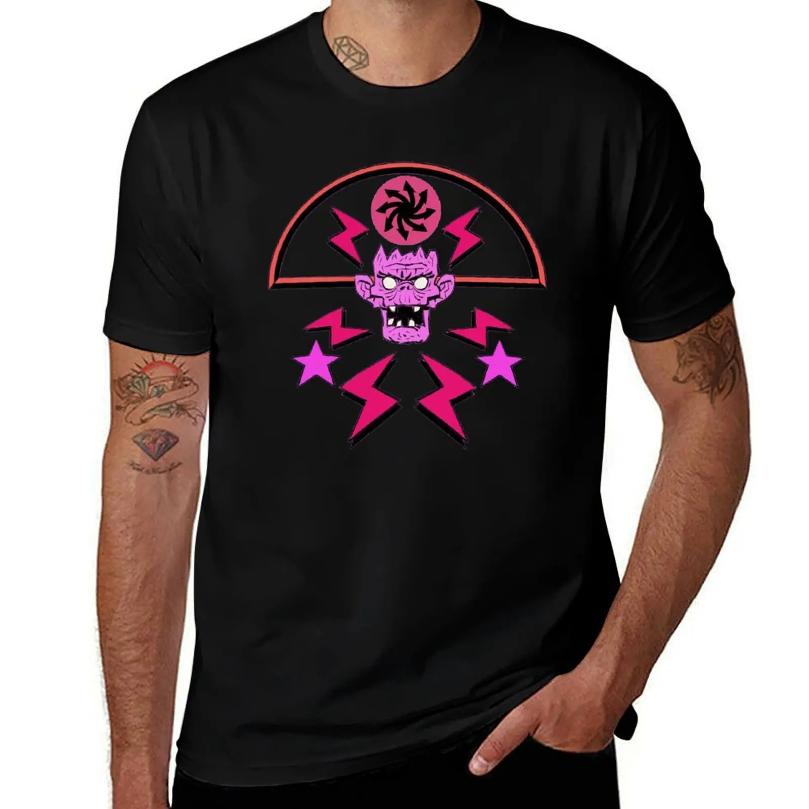 

the rock lightning skull T-Shirt plus size tops aesthetic clothes custom t shirt plain mens graphic t-shirts funny