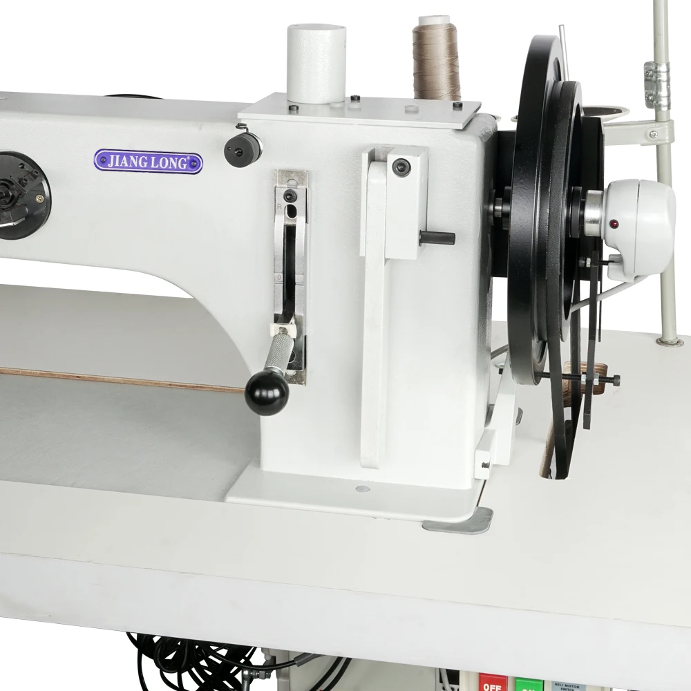 JL-366-76-12P Industrial Single Needle Long Arm Zigzag extra Weight Material Heavy Duty Sewing Machine