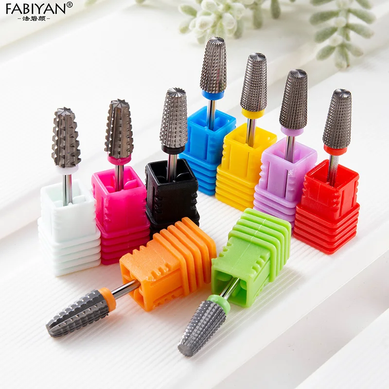 Frese per unghie in acciaio inossidabile da 3/32 pollici Frese a forma di ombrello per manicure Accessorio per trapano elettrico per manicure Strumento per pedicure