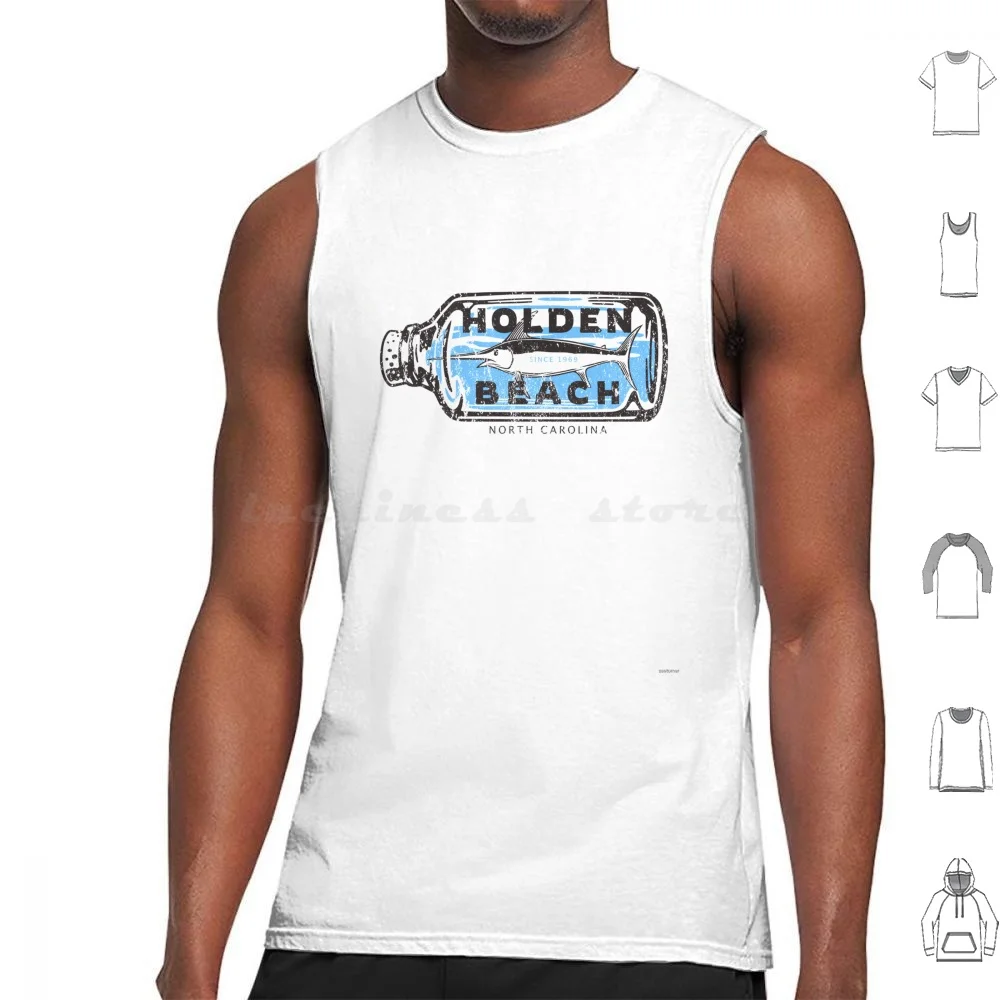 Holden Beach , Nc Marlin In A Ocean Wave Bottle Tank Tops Vest Sleeveless Holden Beach Holden Beach Nc Marlin Ocean Sea Sand