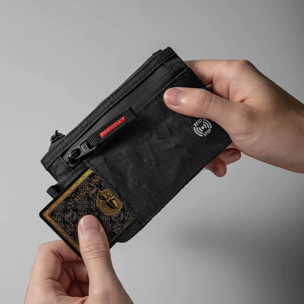 

Минималистичный дорожный кошелек с блокировкой RFID, сетчатый чехол на молнии, компактный держатель для карт и кошелек для наличных, многофункциональный кошелек, мужской кошелек