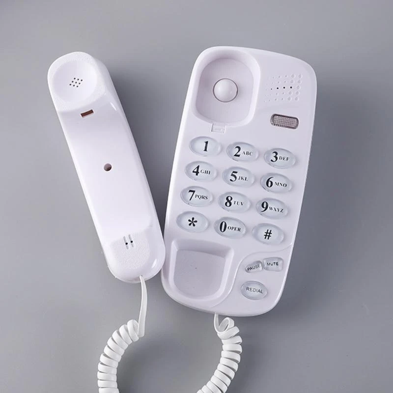 G6DC KXT-580 Big Button Corded Phone Telephones Landline Phone with Call Light Redial Pause Support Wall Mount or Desk Phone
