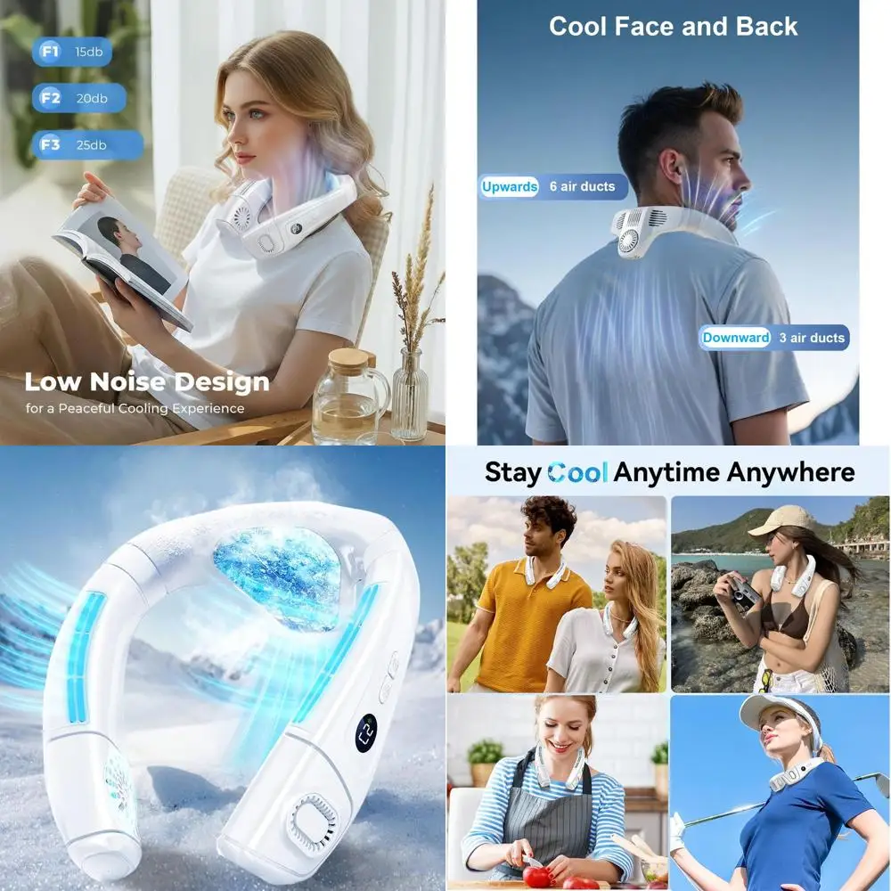 

Портативный 360 ° Нагрудный кондиционер с большой охлаждающей пластиной, портативный персональный кондиционер, тихий задний воздуховыпуск, аккумулятор 6000 мАч, идеально подходит