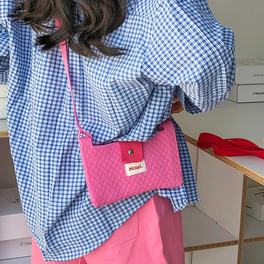 Japanese and Korean Knitted Travel Small Bag, Macaron Summer Casual Key Coin Purse, Crossbody Women's Phone Bag