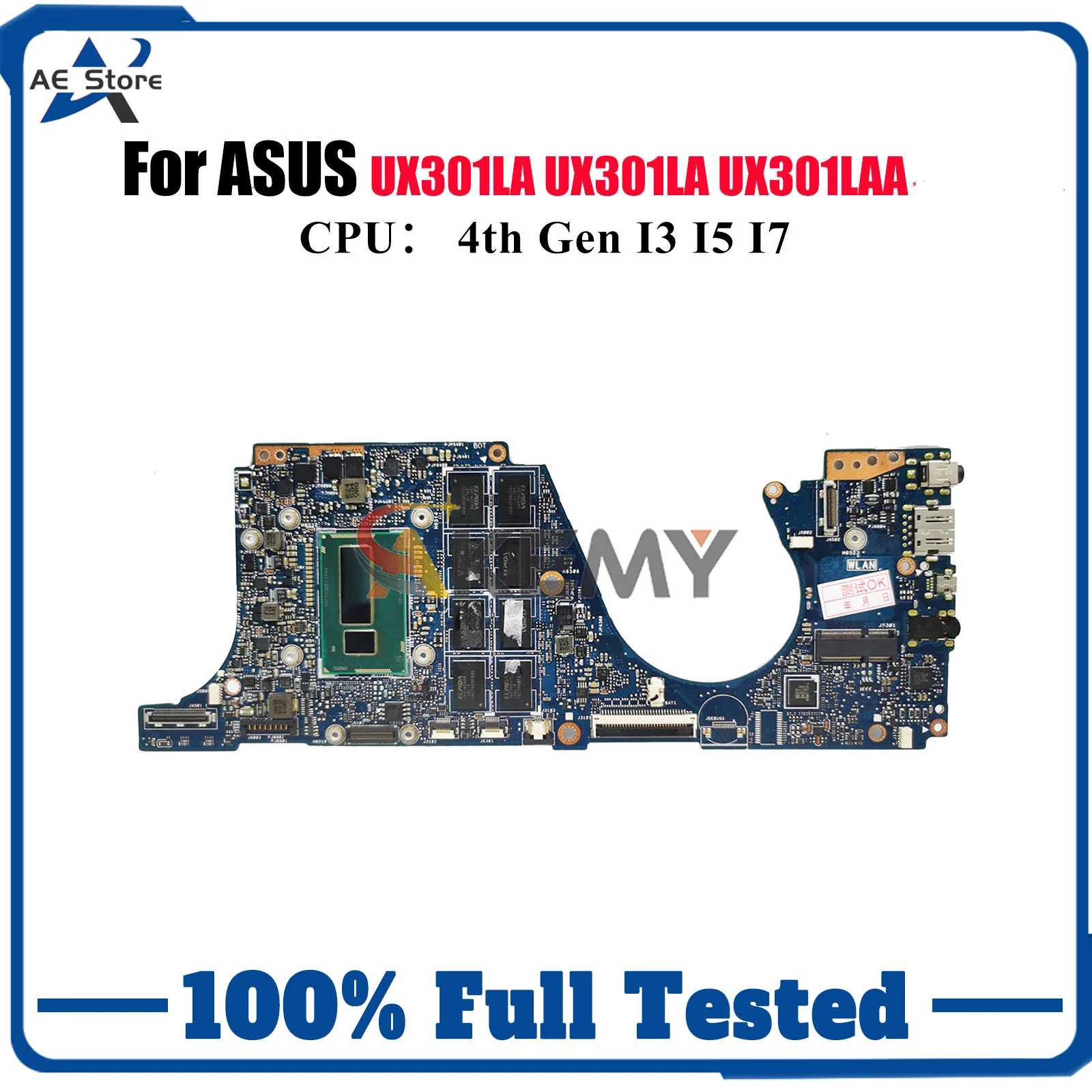 

UX301LA Laptop Motherboard For ASUS ZenBook UX301L UX301LA UX301LAA Notebook Mainboard With I3 I5 I7 CPU 100% tests OK fast ship