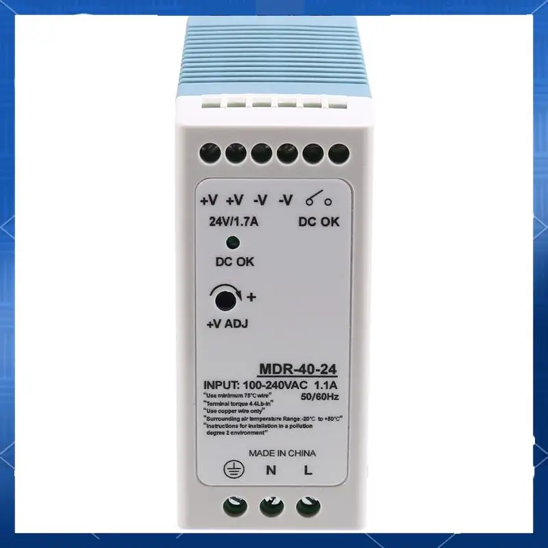 MDR-40-24V 24V 40.8W Din Rail Power Supply Ac-Dc Driver Voltage Regulator Power Suply 100V-240V