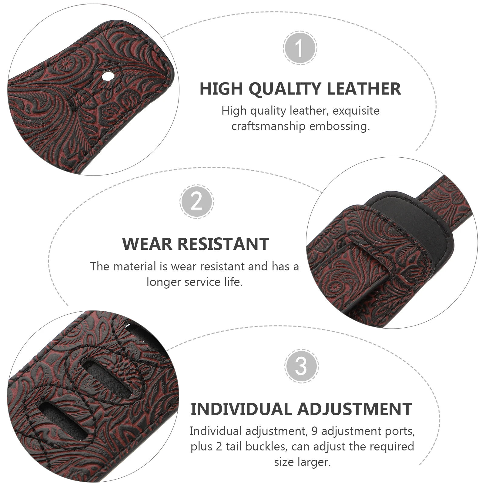 1 pc Dark Red Pu Guitar Strap Durable Comfortable Breathable Sweat Absorbing Light Wear Resistant Long Lasting Easy Use