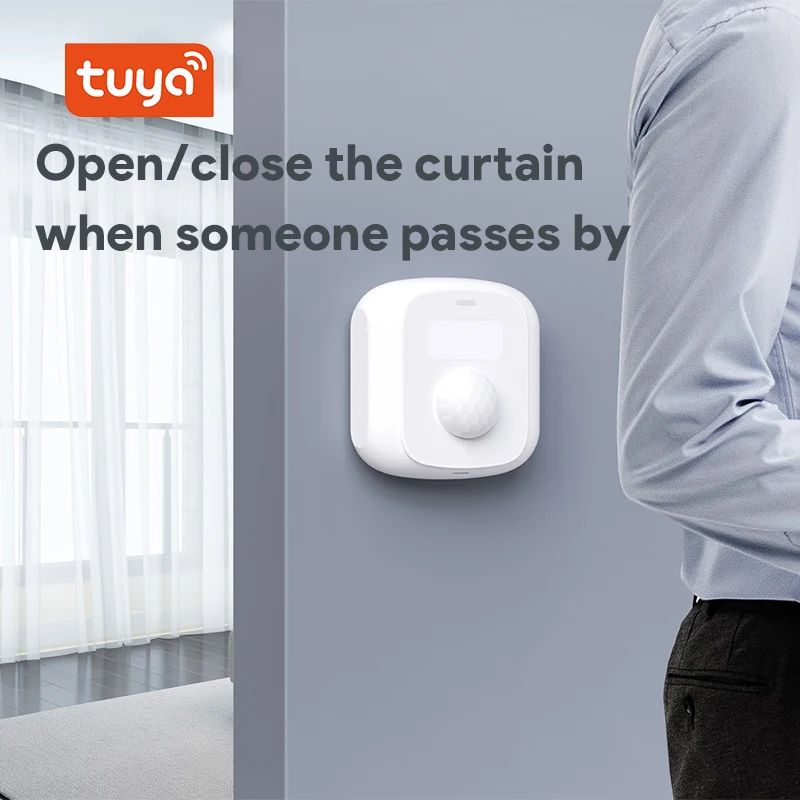 Tuya-Sensor de movimiento humano Zigbee, Detector de movimiento PIR para casa inteligente con Sensor de luz, función de interruptor de escena, vida