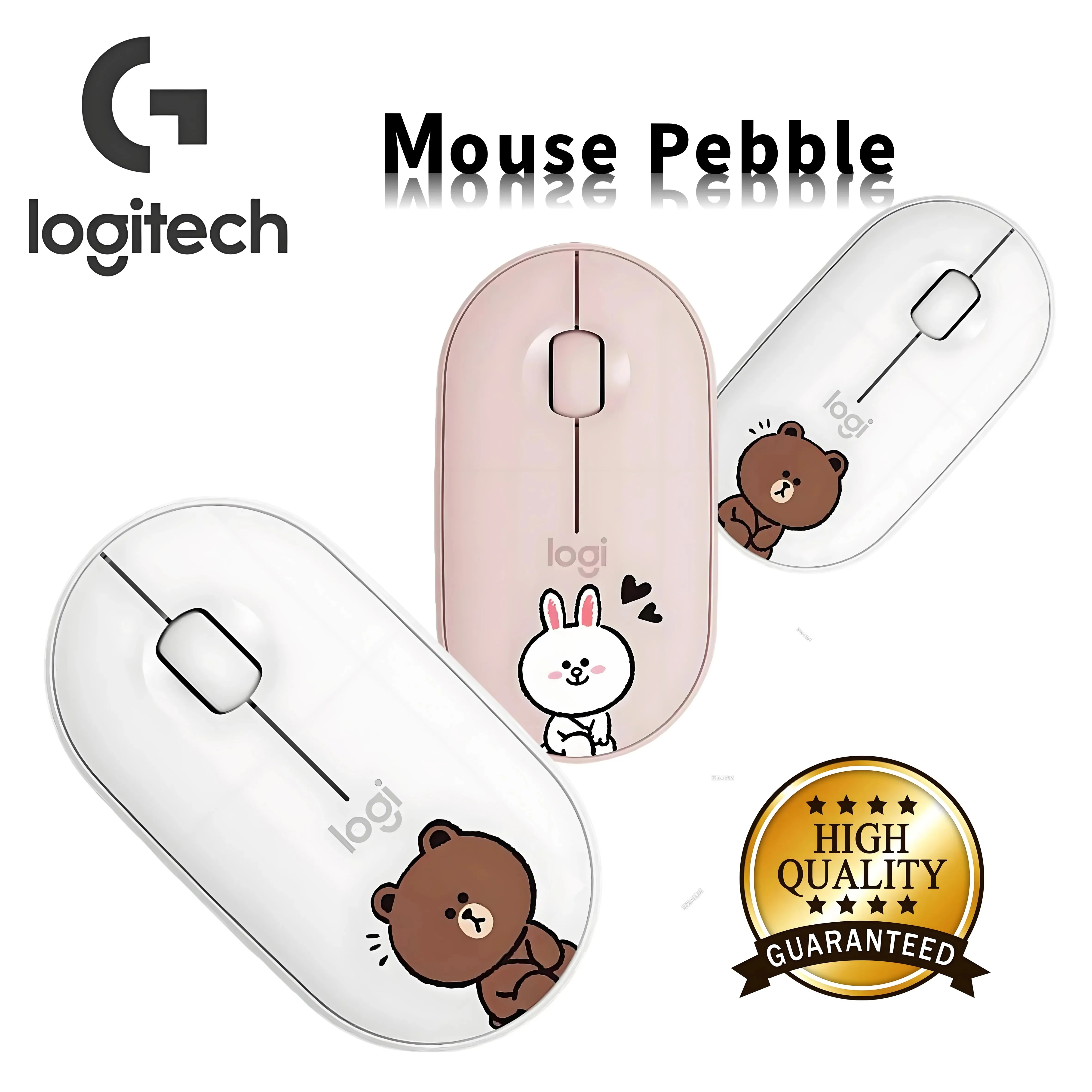 

Беспроводная мышь Logitech Pebble M350, серия Friends, мышь Mute, тонкая Bluetooth-мышь для ноутбука, ПК, офиса и дома