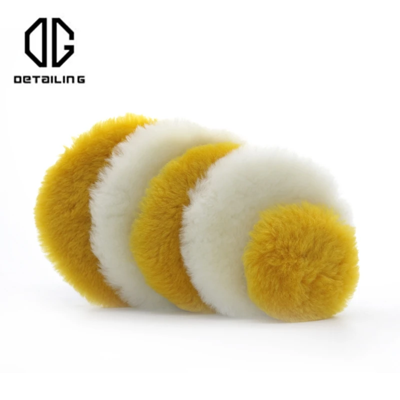 DETAILING 3/5/6 Inch Yellow Wool Buffing Cutting  Pad  One Step Automotive Body Polishing For DA/RO/GA Polisher