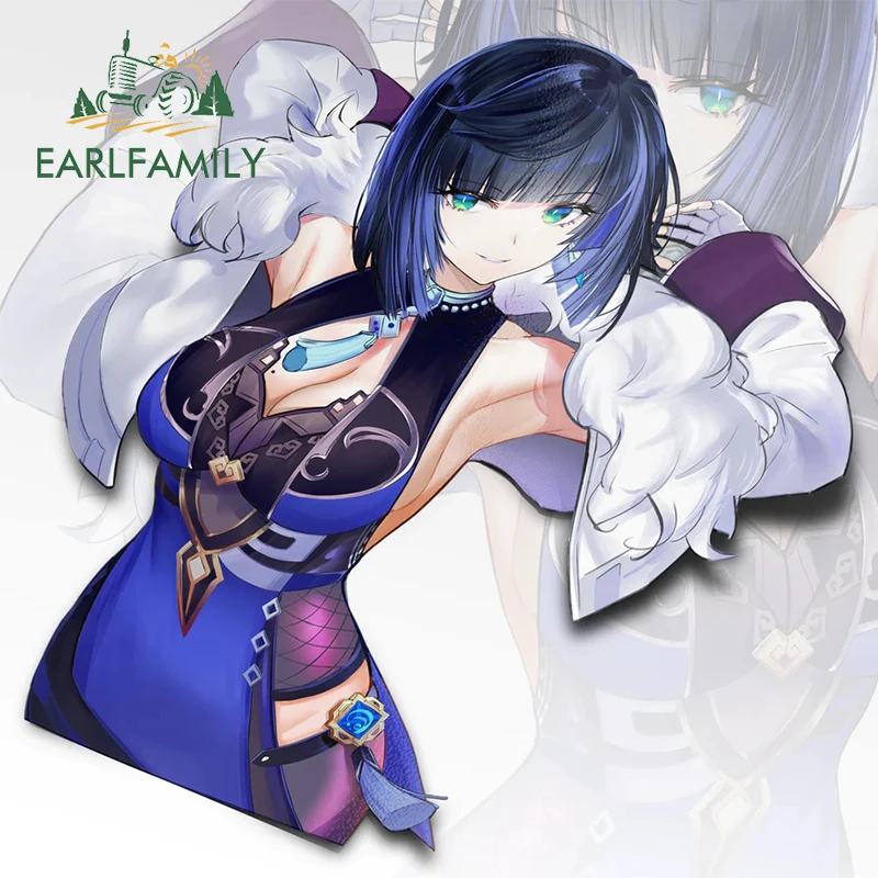 EARLFAMILY 13cm for Genshin Impact Yelan Car Sticker Car Accessories Decal Anime Laptop Windshield Vinyl Creative Fun Decoration
