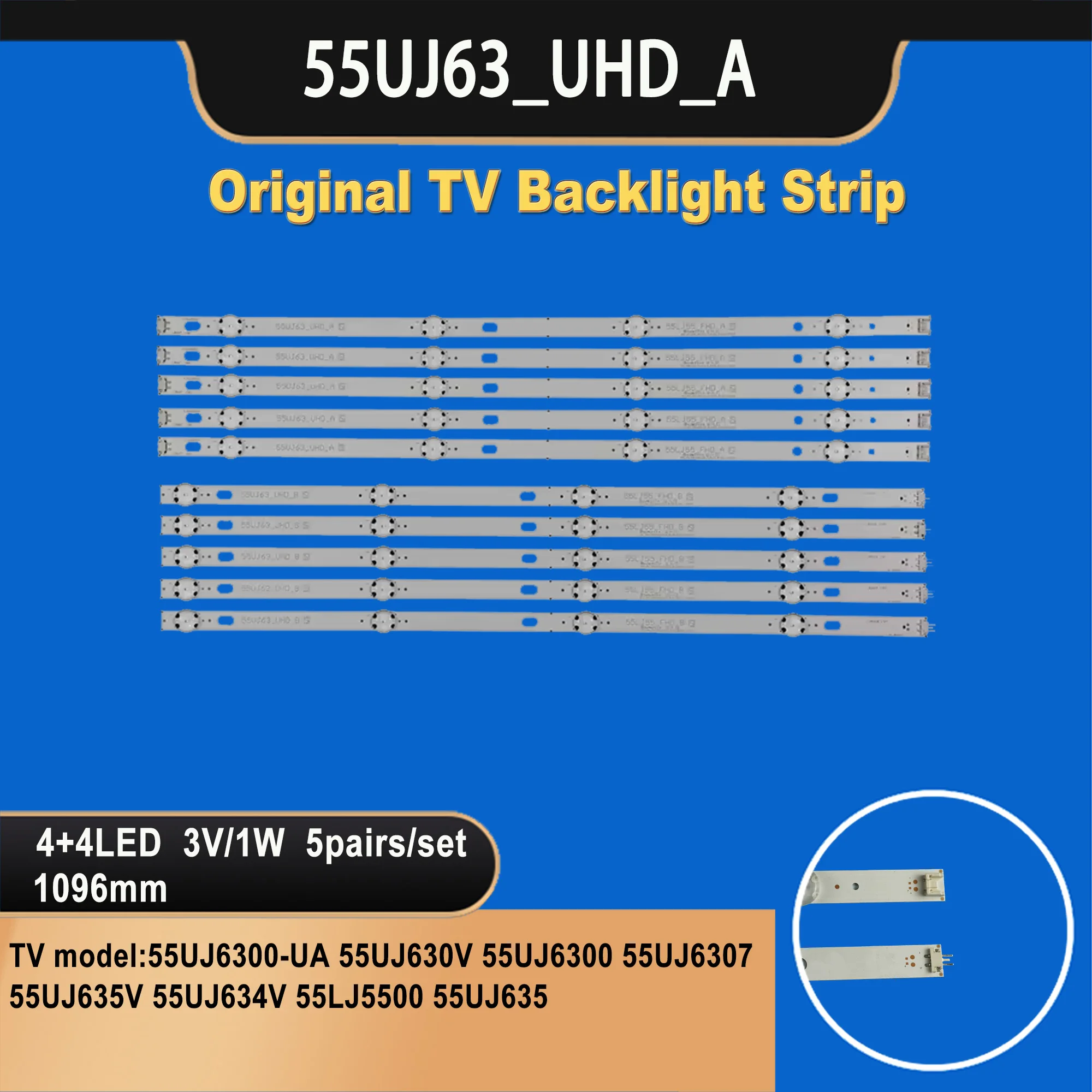 TV-057 LED TV  backlight strip for SSC_55LJ55/55UJ63_A_8LED_REV01 55UJ63_UHD_A 55UJ6300-UA 55UJ630V 55UJ6300 55UJ6307 55UJ635V