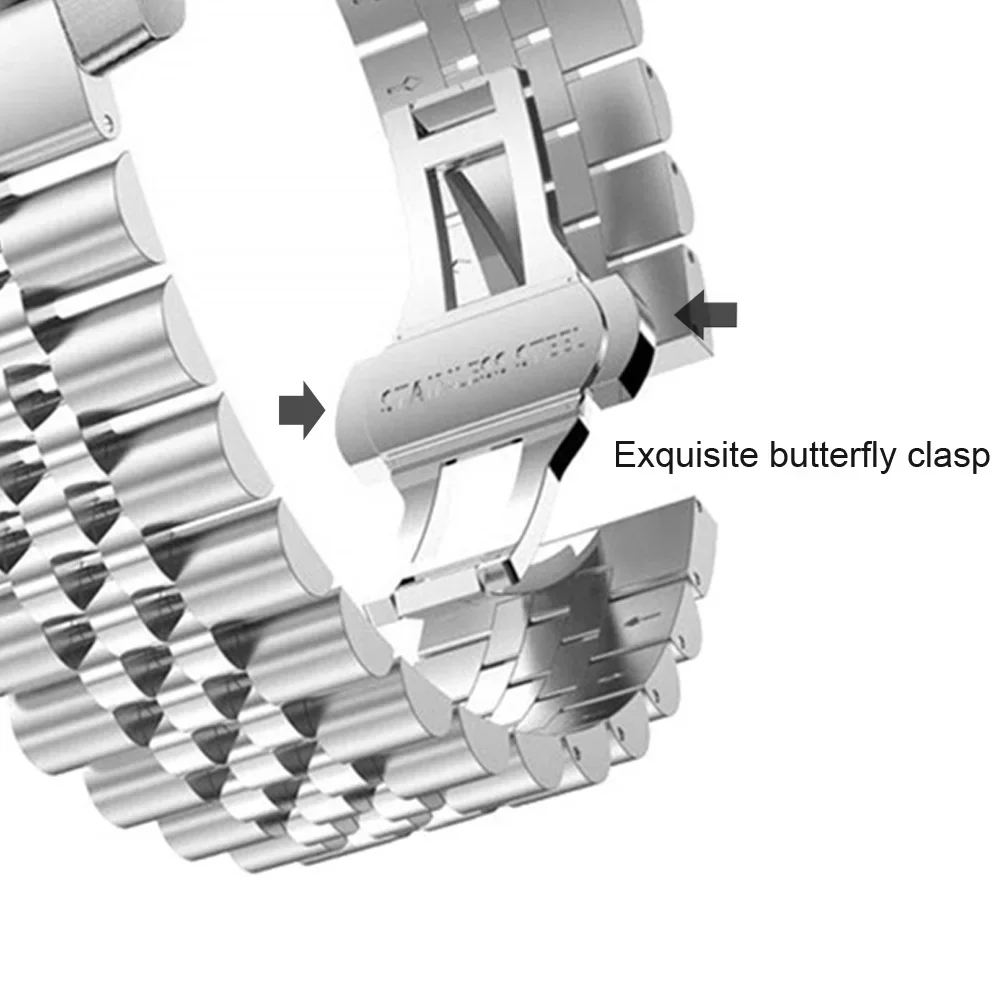 20mm 22mm Stainless Steel Strap for Samsung Galaxy Watch 6 Classic 6 5 4 Gear S3 5Pro Metal Band Correas for Huawei GT4 Bracelet