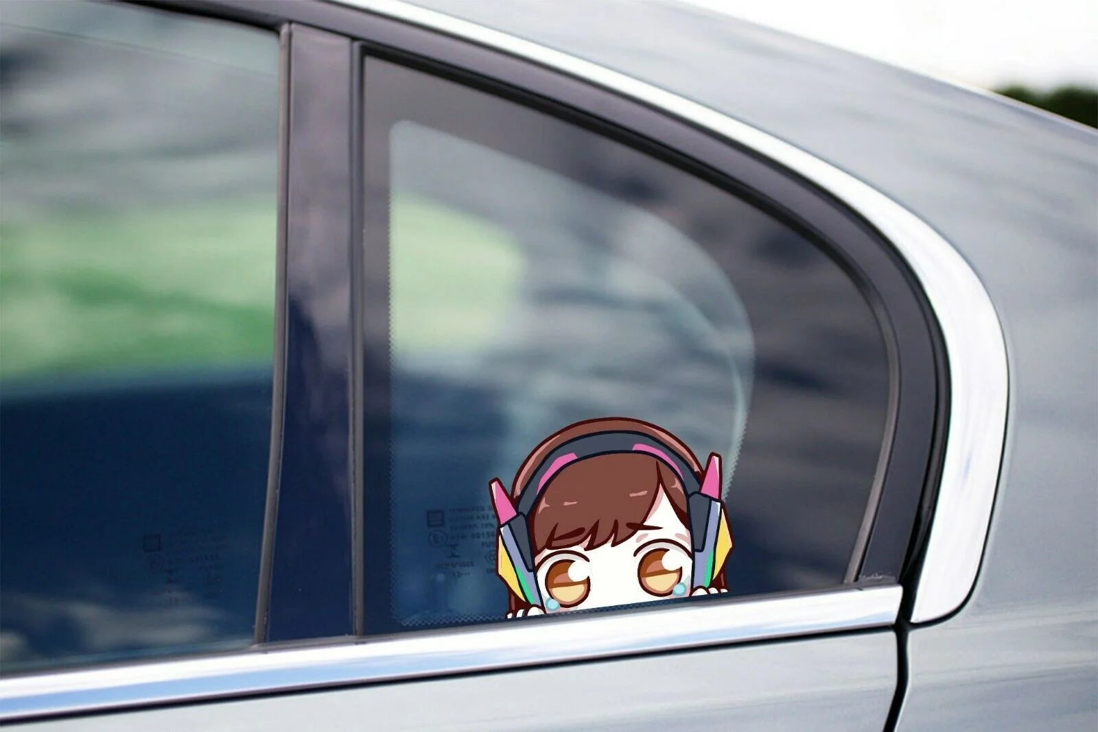

For 1Pair/2Pcs Teary D.VA Peeker Peeking Window Vinyl Decal Anime Sticker Overwatch Game