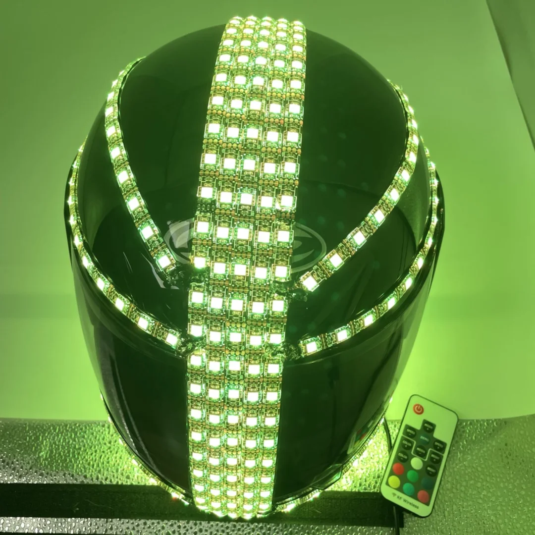 Handmade Rave LED Capacete de motocicleta, Capacetes Racer seguros, Brilhando no escuro