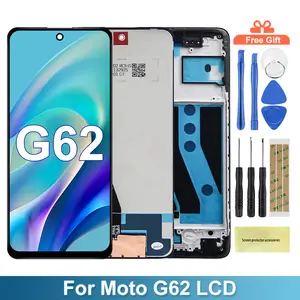 Bilashmart 6.5'' Motorola Moto G62 5G LCD Display Touch Screen Sensor Digiziter Assembly Moto G62 5G LCD With Frame Replacement