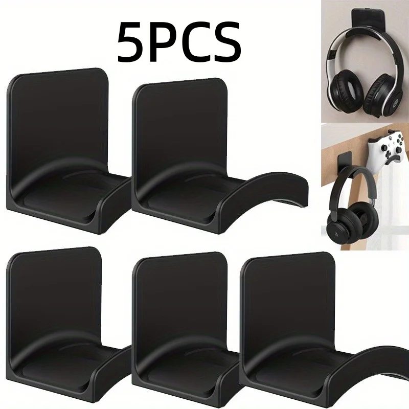 Wall Mounted Non Perforated Headphone Stand, Under Table Gaming Headphone Hook, Multifunctional Ear Hanging Headphone Stand