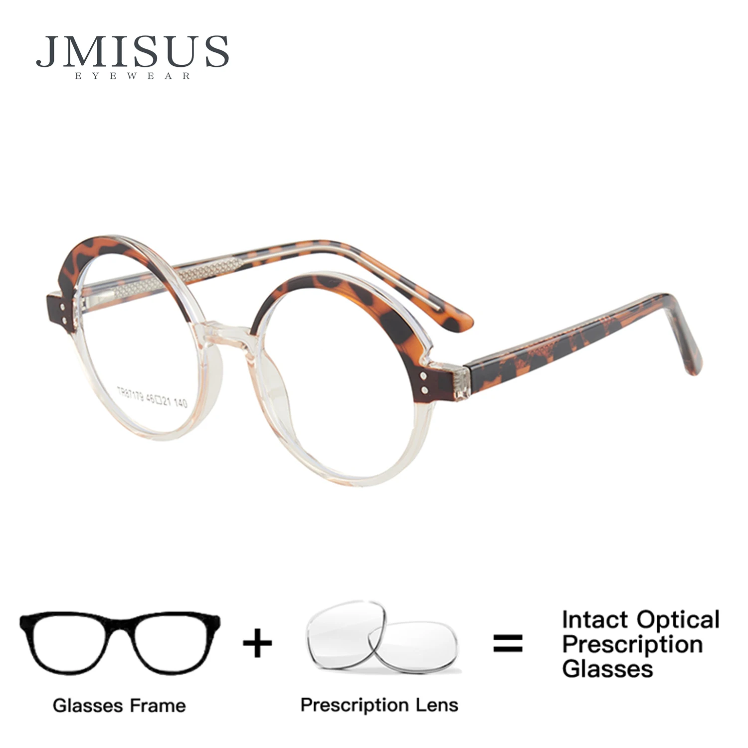 

JMISUS Fashion Round Prescription Glasses Women Acetate Myopia Eyewear ﻿Anti Blue Light/Photochromic Optical Eyeglasses
