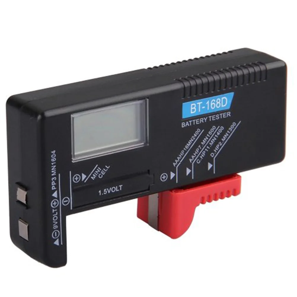 

Black Digital Tester LCD Display Aa Aaa 1.5V 9V Button Cell Tester Volt Checker Checker