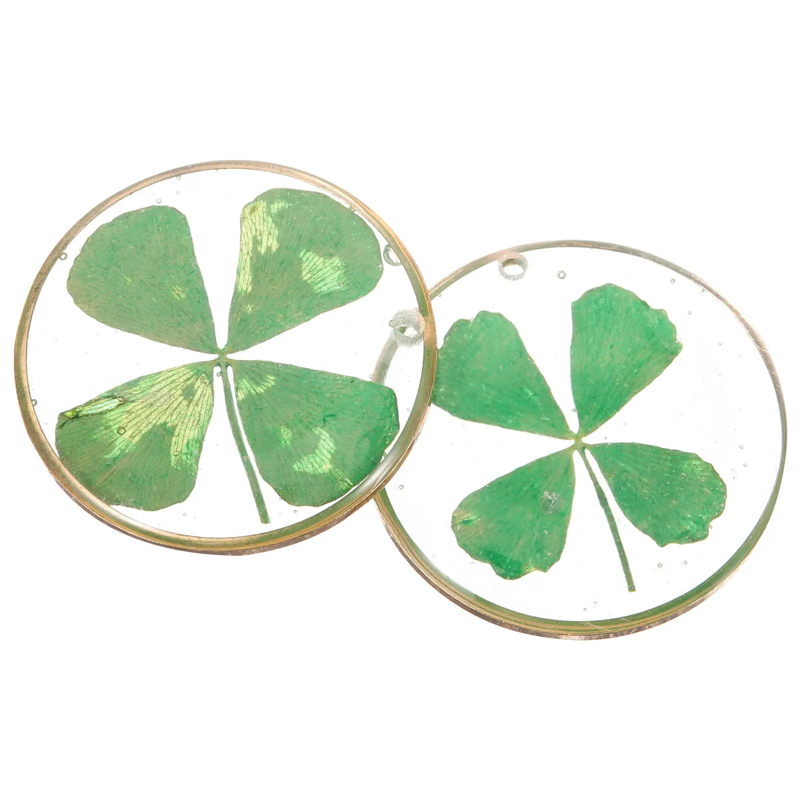 

2 шт. подвески-шармы в виде четырехлистного клевера из сухоцветов для украшений, DIY-изделий, ожерелий, серег, брелоков, аксессуаров, принадлежностей для рукоделия