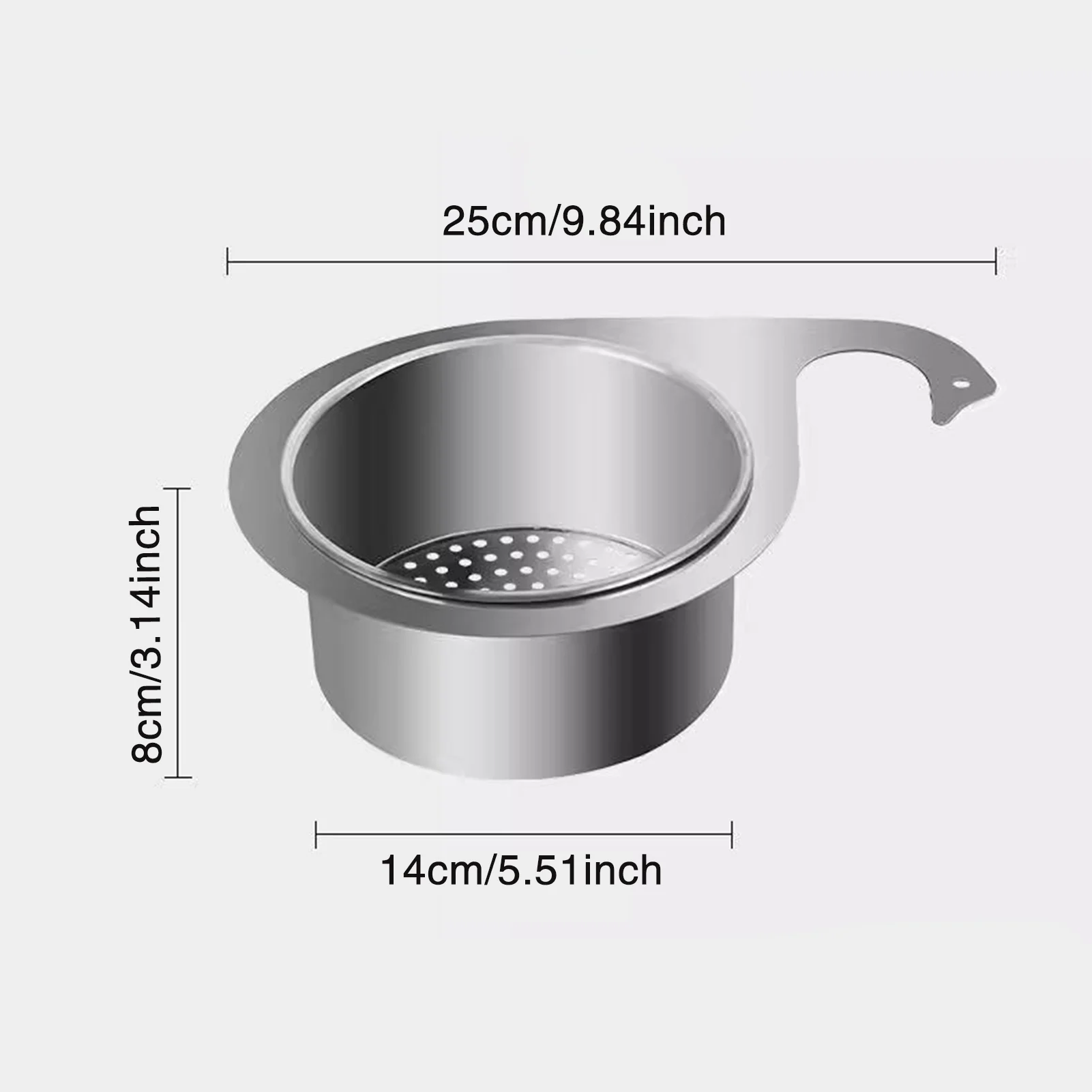 Stainless Steel Swan Sink Strainer Basket Heightening Efficient Draining Strainers for Kitchen Sink Food Catcher