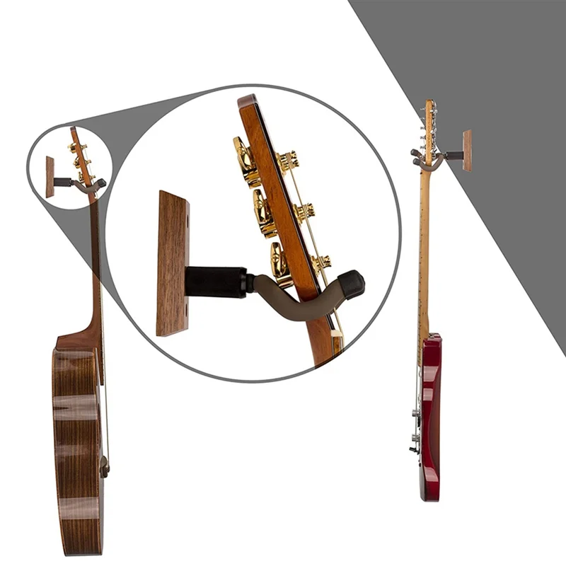 

YHOLI-2PCS настенное крепление для гитары, вешалки для гитары, крючки, кронштейны, держатели для акустических и электрогитар, бас-банджо, черный, легко использовать