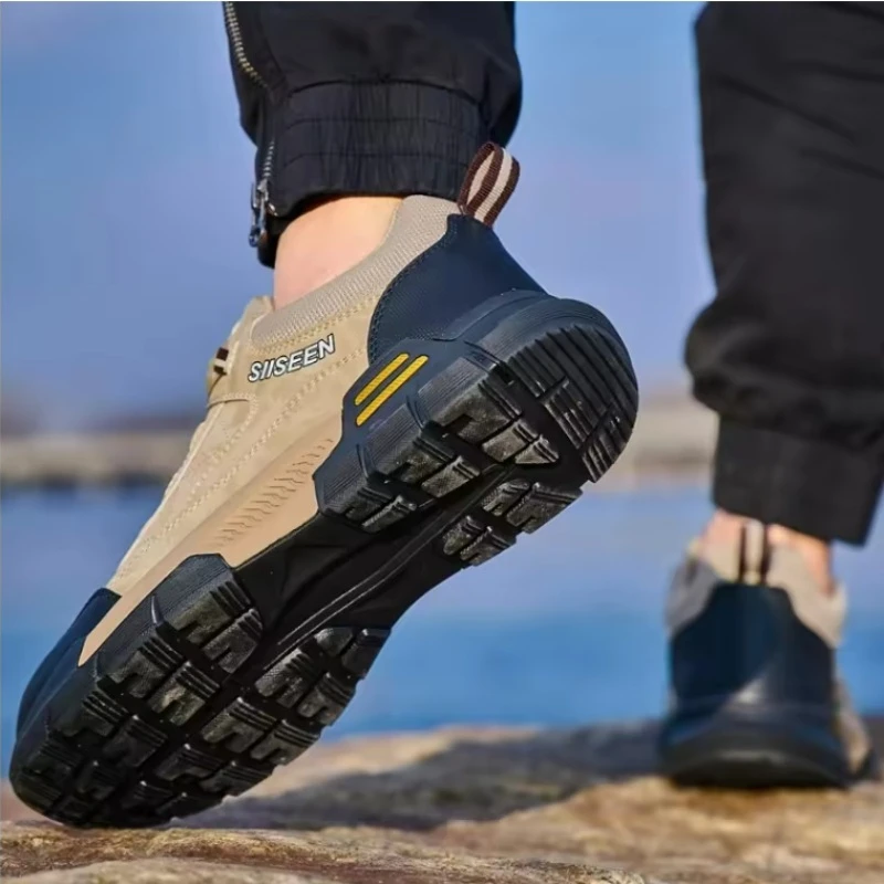 أحذية أمان رجالية زر دوار أحذية رياضية رجالي مكافحة سحق ثقب برهان أحذية عمل غير قابلة للتدمير عدم الانزلاق حذاء رجالي 2025 جديد #5