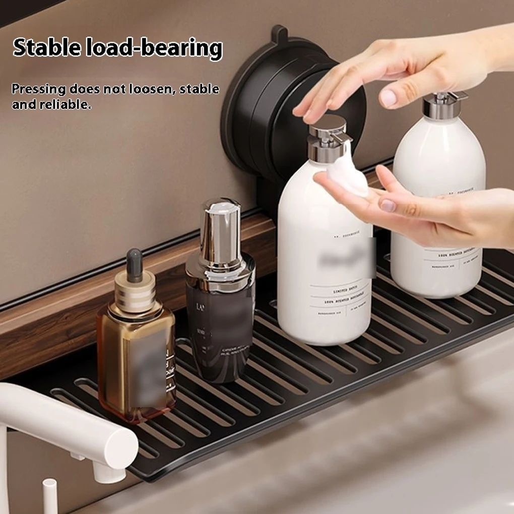 Tap Organiser For Bathroom Wall Mounted Walnut Shelf For Bedroom And Toilet Organization Wall