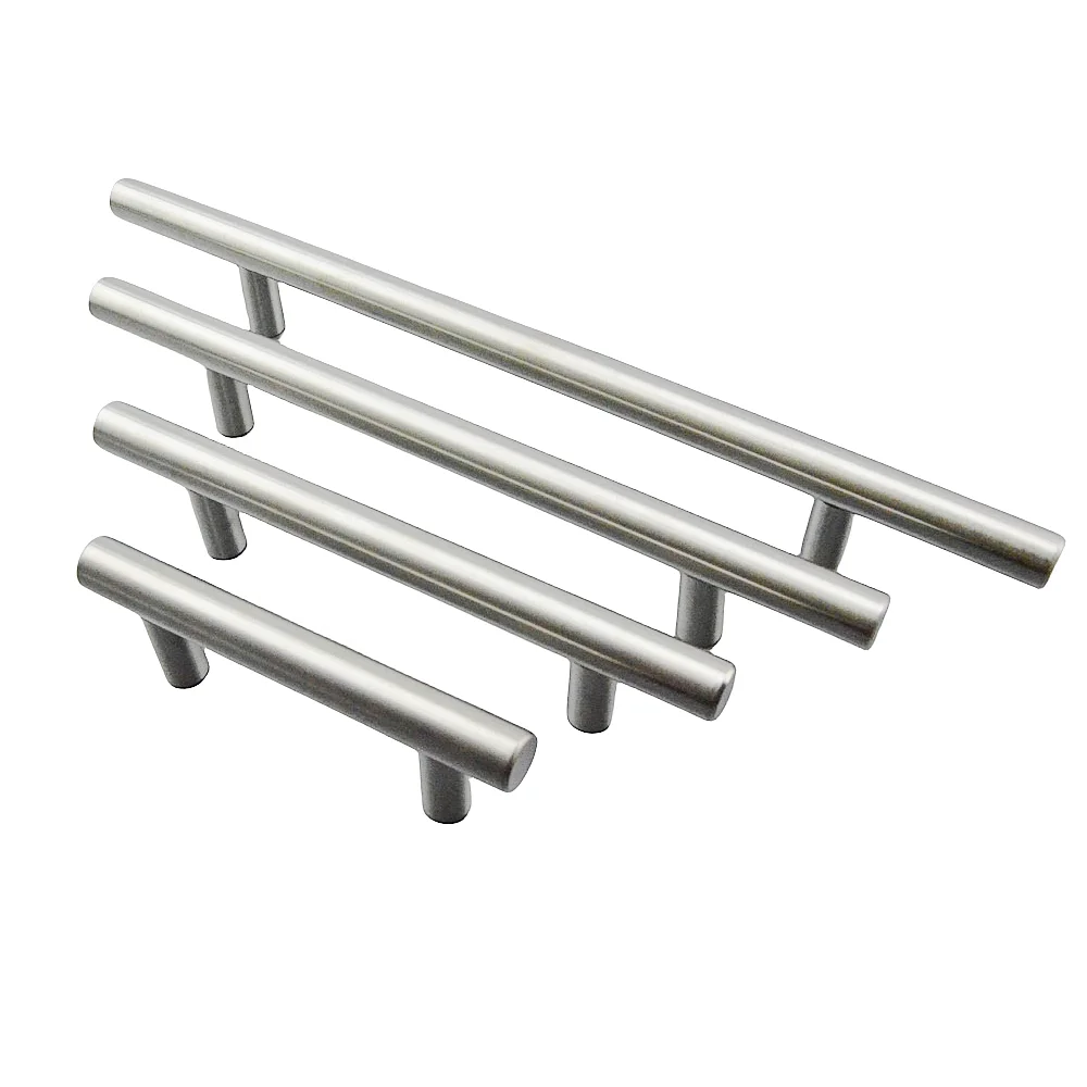 Modern T Bar Stainless Steel Furniture Hardware Handles Kitchen Cabinets Pull Door Knobs Drawer Wardrobe Cupboard Accessories