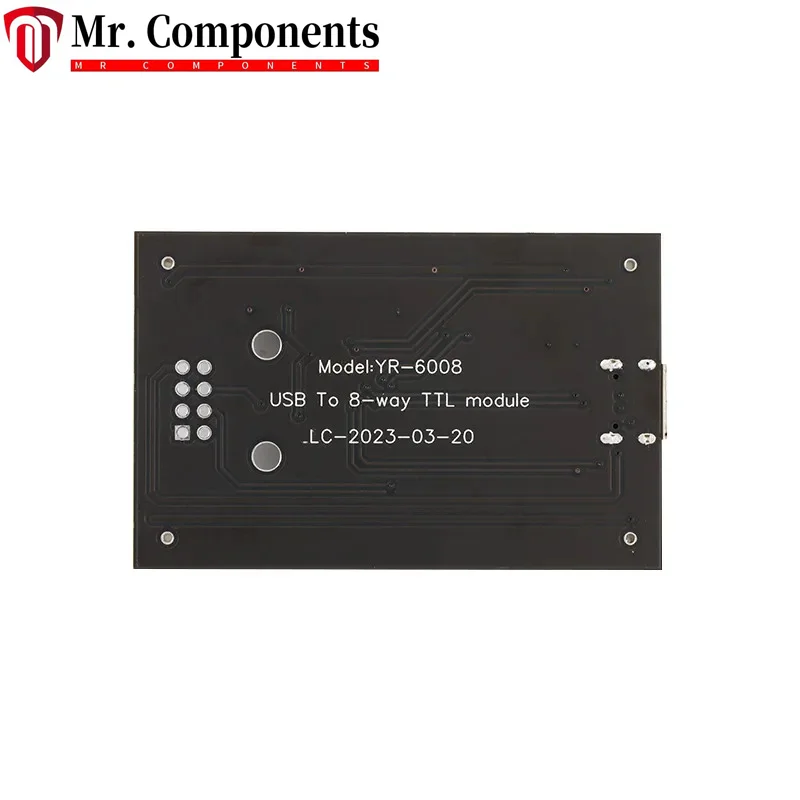 1PCS USB to 8-way Channels TTL Serial Port Module CH348 Multi-channel UART Expansion Board TypeC to 8 TTL HUBs PCB YR-6008 Cable